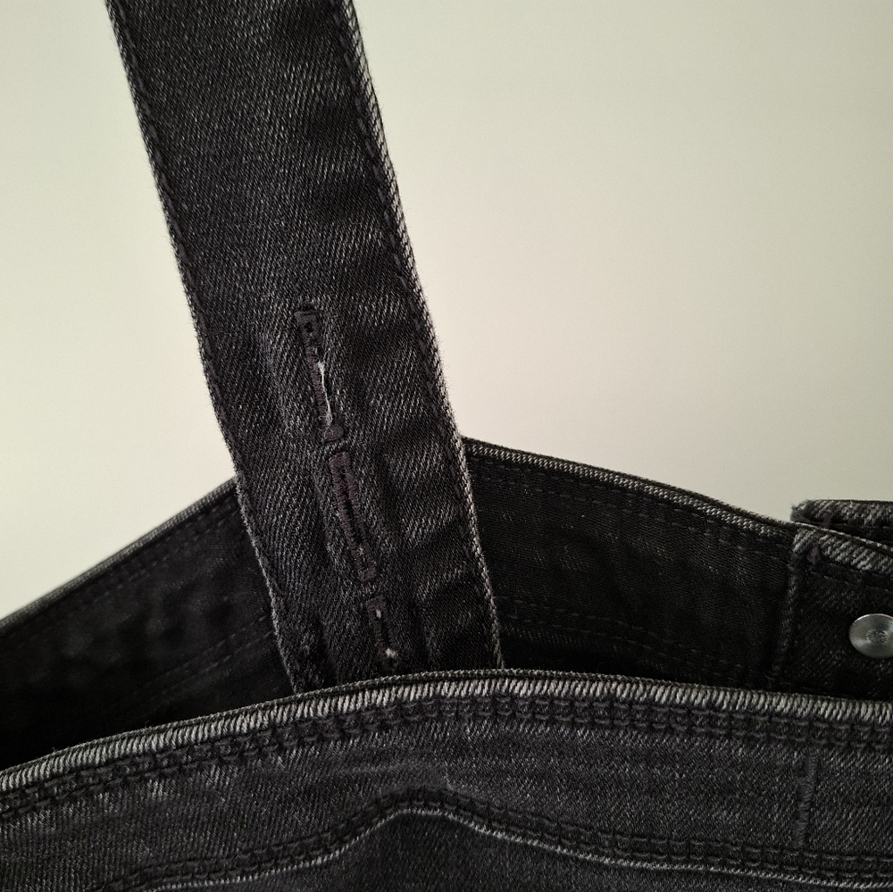 Hollister Women's Washed Black Denim Button-up Jumpsuit/Overalls (Size XS/2-4) - Picture 7 of 8